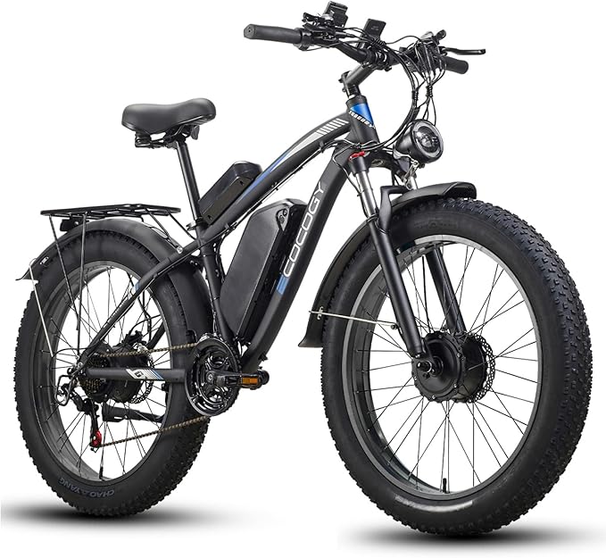 4000W Dual Motor Electric Bike 🚴‍♂️⚡ 52V, 45 MPH, 26" Fat Tires, All-Terrain, 7-Speed, Front Suspension 🌍💨