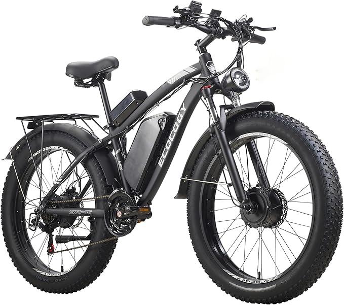 4000W Dual Motor Electric Bike 🚴‍♂️⚡ 52V, 45 MPH, 26" Fat Tires, All-Terrain, 7-Speed, Front Suspension 🌍💨